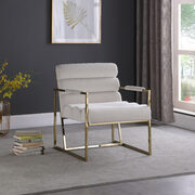 Channel tufted cream velvet / gold frame chair main photo