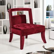Tufted burgundy velvet fabric modern accent chair main photo