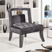Tufted gray velvet fabric modern accent chair main photo