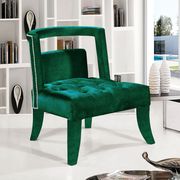 Tufted green velvet fabric modern accent chair main photo
