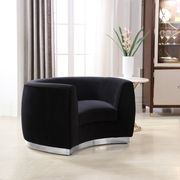 Black velvet contemporary chair main photo