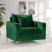 Green velvet fabric contemporary chair main photo