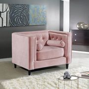 Tufted design pink velvet fabric contemporary chair main photo