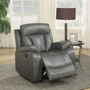 Glider recliner chair in gray bonded leather main photo