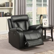 Glider recliner chair in black bonded leather main photo