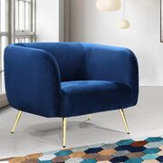 Elegant contemporary velvet / gold legs chair main photo