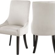 Contemporary cream velvet dining chair pair main photo