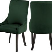 Contemporary green velvet dining chair pair main photo