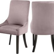 Contemporary pink velvet dining chair pair main photo