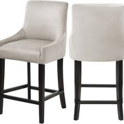 Set of cream velvet contemporary bar stools main photo