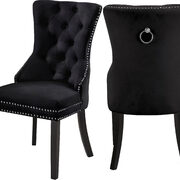 Traditional styled velvet dining chair w/ nailhead trim main photo