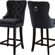 Contemporary black 2pcs stool set main photo