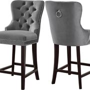 Contemporary gray 2pcs stool set main photo