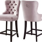 Contemporary pink 2pcs stool set main photo