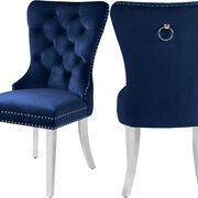 Silver legs / velvet seat and back dining chair main photo