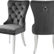Silver legs / velvet seat and back dining chair main photo