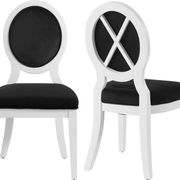 White gloss / black velvet dining chair main photo