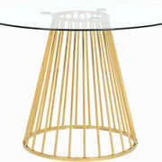 Round glass top / gold base dining table main photo