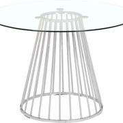Round glass top / chrome base dining table main photo