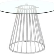 Round glass top / chrome base dining table