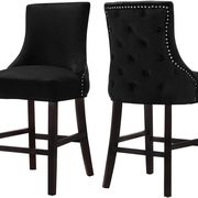 Set of black velvet contemporary stools main photo