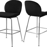 Black velvet bar stool w/ chrome base main photo