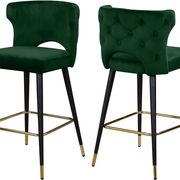 Green velvet bar stool main photo