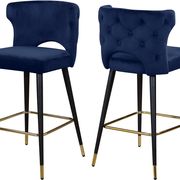 Navy velvet bar stool