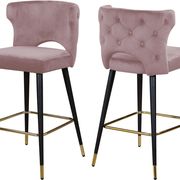 Pink velvet bar stool