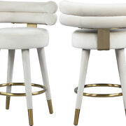 Round bar stool w/ golden ring and golden cap design main photo