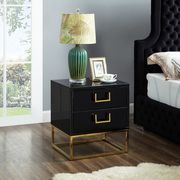 Black/gold modern nightstand/side table main photo