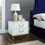 White/gold modern nightstand/side table main photo