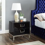 Black/chrome modern nightstand/side table main photo