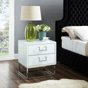 White/chrome modern nightstand/side table main photo