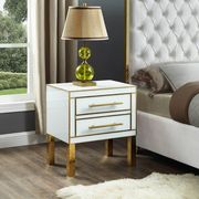 Contemporary white/gold gloss nightstand/side table main photo