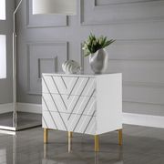 White lacquer finish contemporary style nightstand main photo