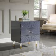 Gray lacquer finish nightstand with acrylic legs main photo