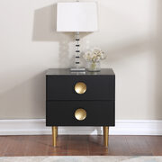 Black golden legs / handles contemporary nightstand main photo