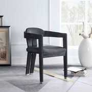Gray velvet contemporary dining chair main photo
