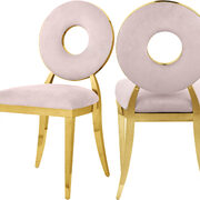 Velvet / gold glam contemporary style dining chair main photo