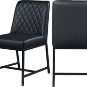 Black faux leather dining chair main photo