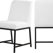 White faux leather dining chair main photo