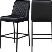 Elegant black faux leather bar stool main photo