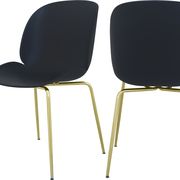 Black plastic / gold chrome dining chair main photo