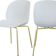 White plastic / gold chrome dining chair main photo