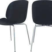 Chrome base / black plastic contemporary dining chair main photo