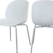 Chrome base / white plastic contemporary dining chair main photo