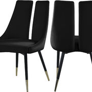 Split back black velvet dining chair main photo