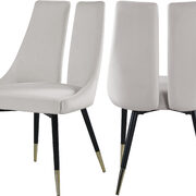 Split back cream velvet dining chair main photo