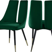 Split back green velvet dining chair main photo